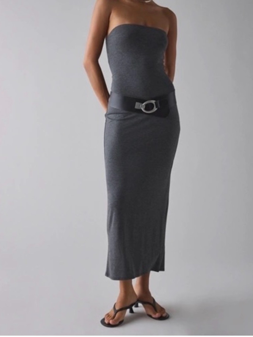 Urban Outfitters Strapless Maxi Dress in Charcoal